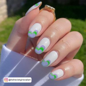 Neon Green And Purple Nails