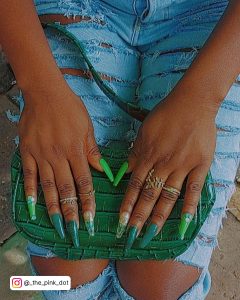Neon Green Coffin Nails