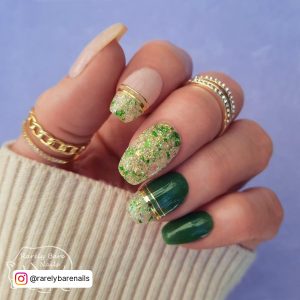 Neon Green Glitter Nails