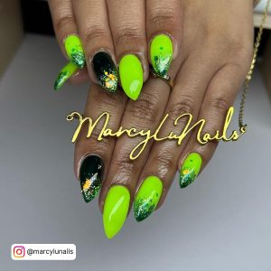 Neon Green Halloween Nails