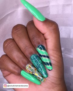 Neon Green Press On Nails