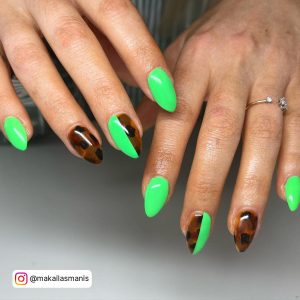 Neon Green Tip Nails