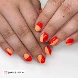 Neon Red Orange Nails