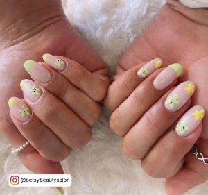 Neon Yellow And Neon Green Nails