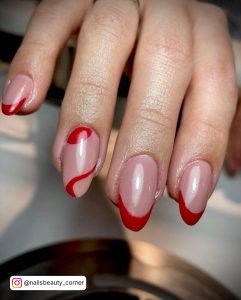 Nude And Red Nail