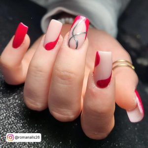 Nude Color End Red Nails