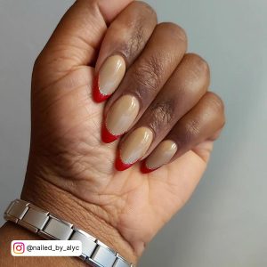 Nude Color With Black And Or Red Rose Nails