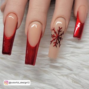 Nude To Red Ombre Nails