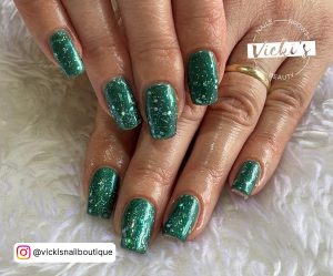 Ombre Emerald Green Nails