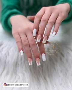 Ombre French Tip Coffin Nails