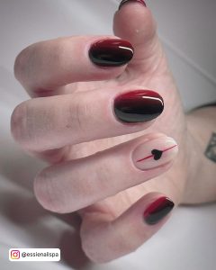 Ombre Nails Red And White