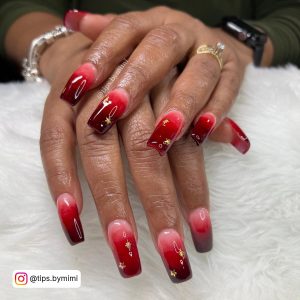 Ombre Nails Red Black