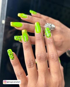 Ombre Neon Green Nails