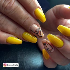Ombre Yellow Nails Coffin
