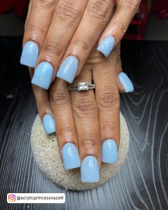 Pastel Blue And Pink Acrylic Nails