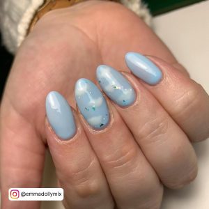 Pastel Blue Fake Nails