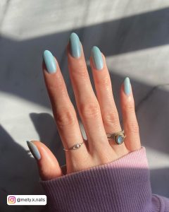 Pastel Blue French Tip Nails