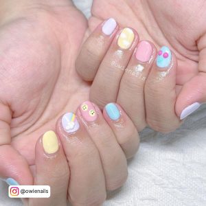 Pastel Blue Glitter Nails