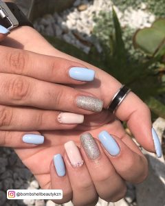 Pastel Blue Marble Nails