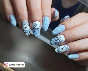 Pastel Blue Nails On Dark Skin