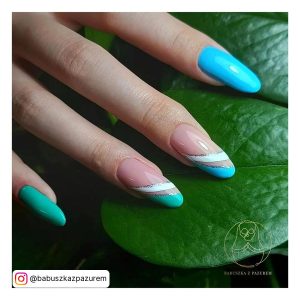 Pastel Blue Nails With Design