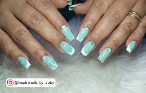 Pastel Green French Nails