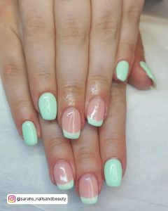 Pastel Green Marble Nails
