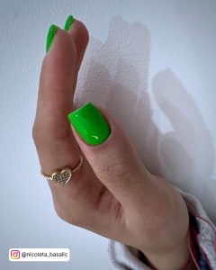 Pastel Green Nails Short