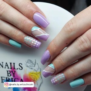 Pastel Purple And Blue Nails