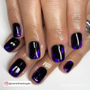 Purple And Black Nails Ideas For Short Nails