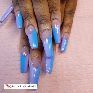 Purple And Blue Gel Nails