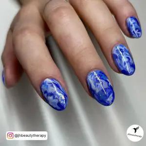 Purple And Blue Marble Nails