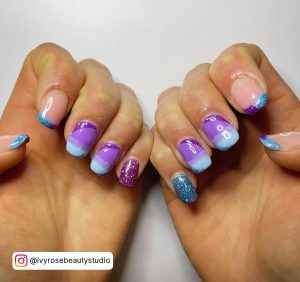 Purple And Blue Nail Art