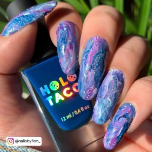 Purple And Blue Nail Designs