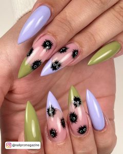 Purple And Green Nail Designs