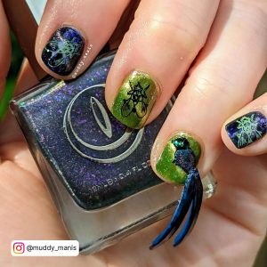 Purple And Green Nail Ideas