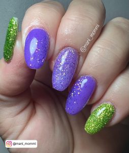 Purple And Lime Green Nails