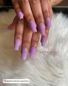 Purple French Tip Nails Coffin