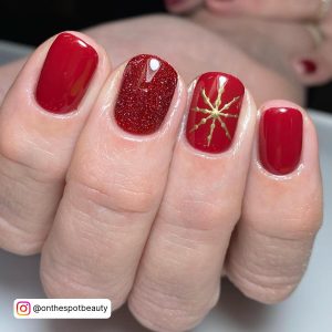 Red Acrylic Christmas Nails