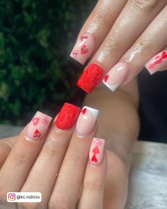 Red Acrylic Nails Short