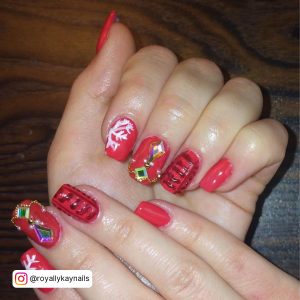 Red Acrylic Nails Square