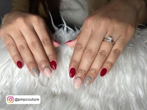 Red Almond Press On Nails