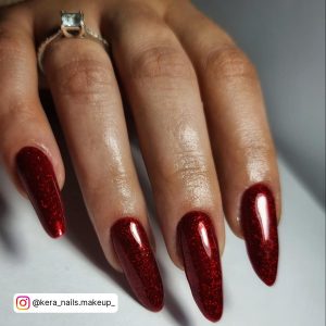 Red And Black Almond Nails