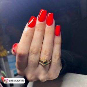 Red And Black Coffin Nails Designs
