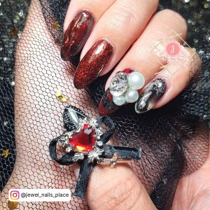 Red And Black Nail Designs For Halloween