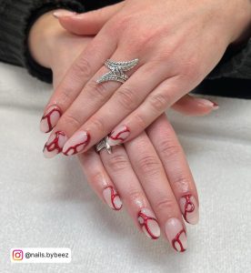 Red And Chrome Nails