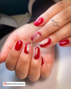 Red And Gold Nail Art