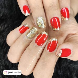 Red And Gold Nail Ideas