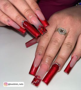 Red And Green Chrome Nails