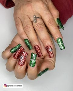 Red And Green French Nails